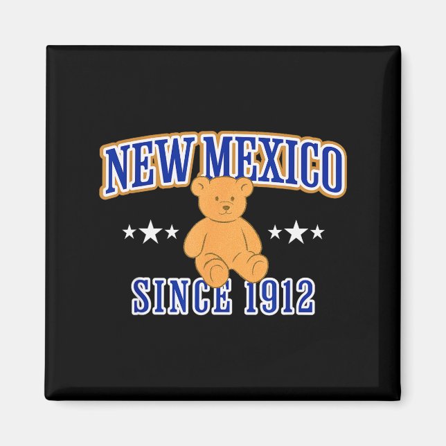 New Mexico Est. 1912, Nm Usa Patriotic Teddy Bear  Magnet (Front)