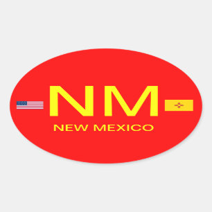 New Mexico* European Style Oval Sticker