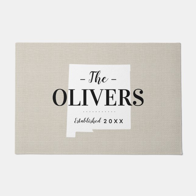 New Mexico Family Monogram State Doormat (Front)