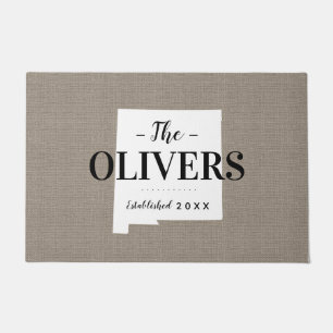 New Mexico Family Monogram State Doormat