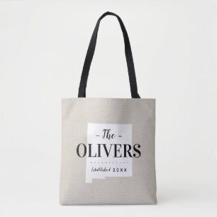 New Mexico Family Monogram State Tote Bag