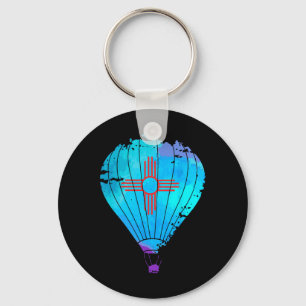New Mexico Festival Hot Air Balloon Zia Gift Key Ring