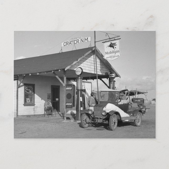 New Mexico Filling Station, 1936 Postcard (Front)