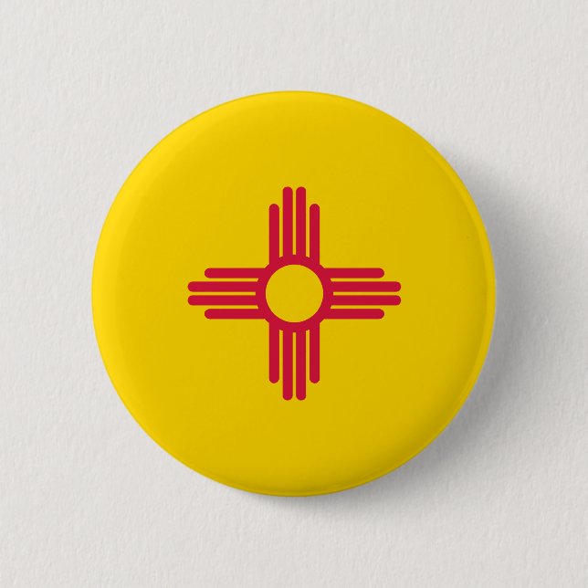 New Mexico Flag 6 Cm Round Badge (Front)