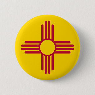 New Mexico Flag 6 Cm Round Badge