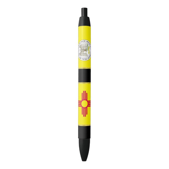 New Mexico flag Black Ink Pen (Front Vertical)