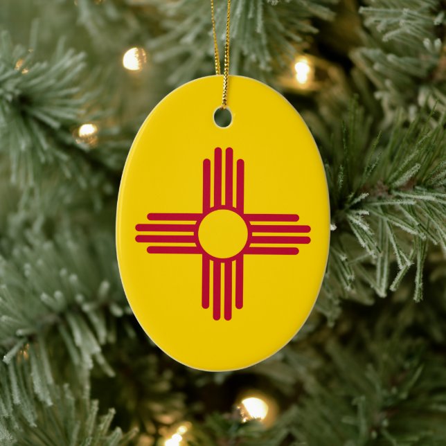 New Mexico Flag Ceramic Tree Decoration (Tree)