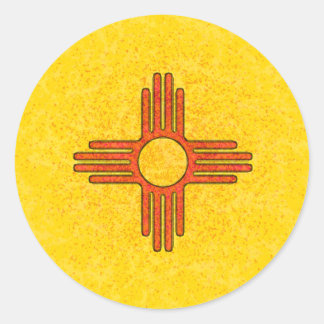 NEW MEXICO FLAG CLASSIC ROUND STICKER