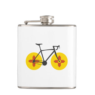 New Mexico Flag Cycling Hip Flask