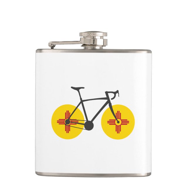 New Mexico Flag Cycling Hip Flask (Front)