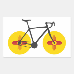 New Mexico Flag Cycling Rectangular Sticker