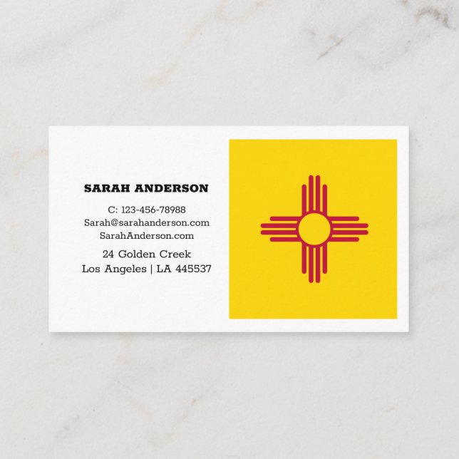 New Mexico Flag Elegant Business Cards / USA (Back)