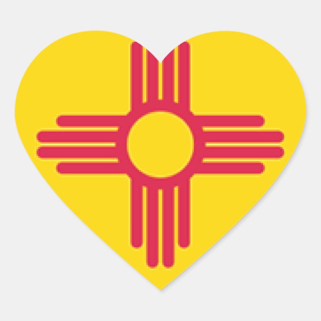 New Mexico Flag Heart Sticker (Front)