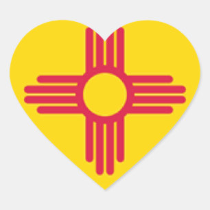 New Mexico Flag Heart Sticker