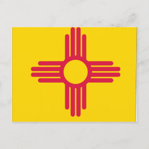 New Mexico Flag Map Postcard