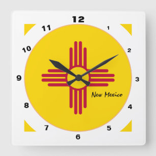 New Mexico Flag & New Mexico fashion /design USA Square Wall Clock