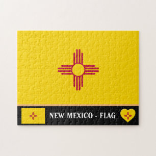 New Mexico Flag & New Mexico State USA /America Jigsaw Puzzle