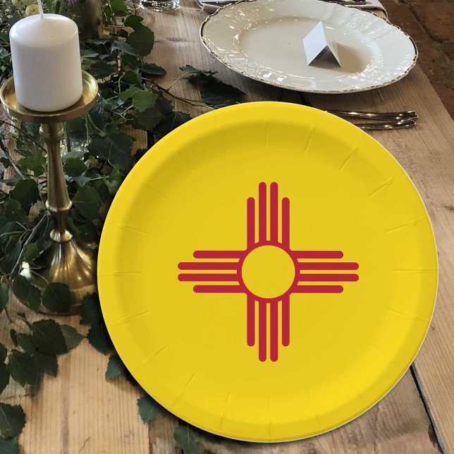 New Mexico Flag plates, party, sports, New Mexico Paper Plate (Creator Uploaded)