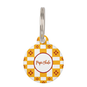 New Mexico Flag Red Zia Yellow Pet Tag