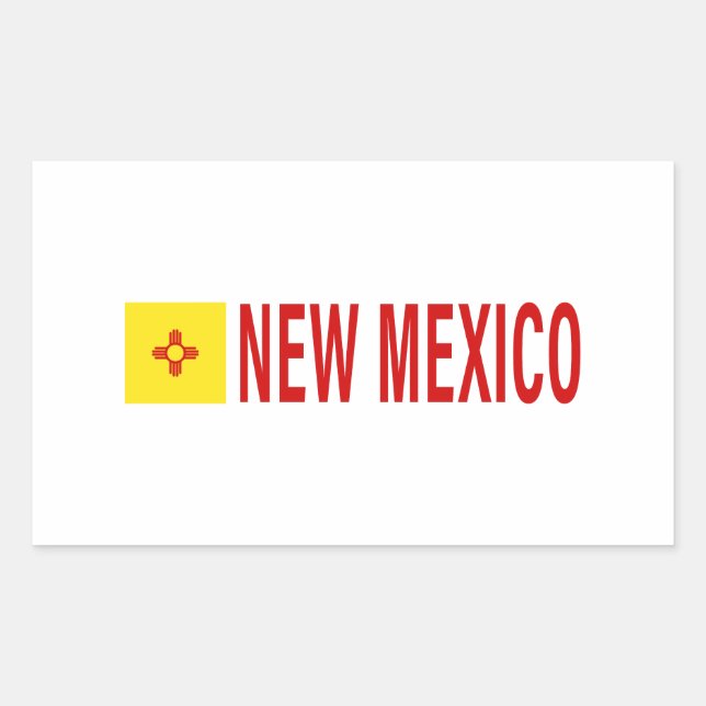 New Mexico Flag Symbol of the Zia Rectangular Sticker (Front)