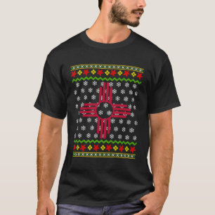 New Mexico Flag Ugly Christmas Pattern Gift T-Shirt
