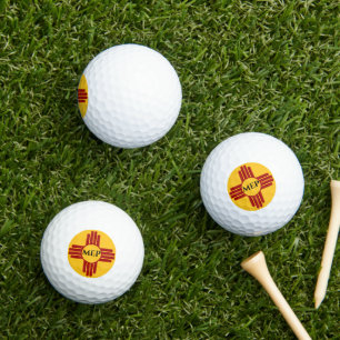 New Mexico flag with Zia symbol Golf Balls