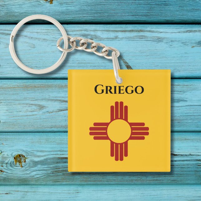 New Mexico flag with Zia symbol Key Ring (Creator Uploaded)