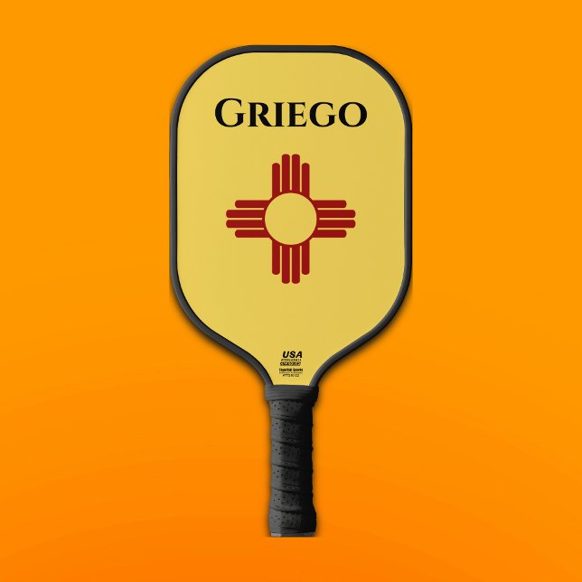 New Mexico flag with Zia symbol Pickleball Paddle (Creator Uploaded)