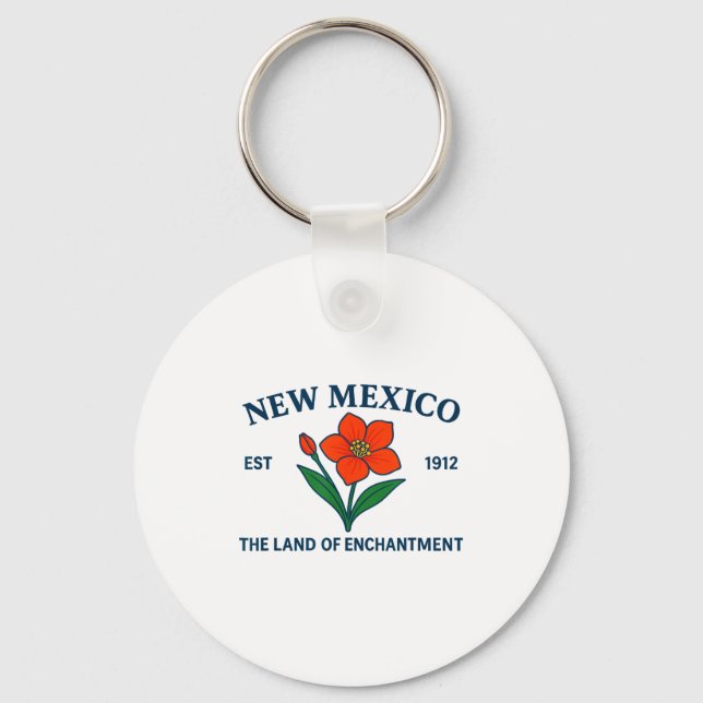 New Mexico Flower  Key Ring (Front)