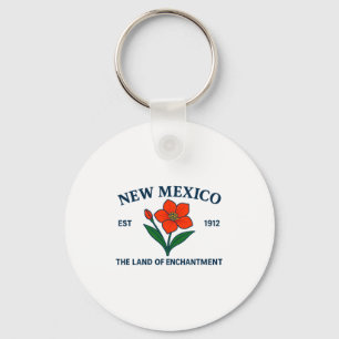 New Mexico Flower Premium Tri-blend  Key Ring