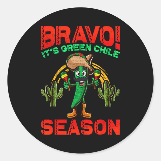 New Mexico Hatch Chile Season Mexican Green Chili  Classic Round Sticker (Front)