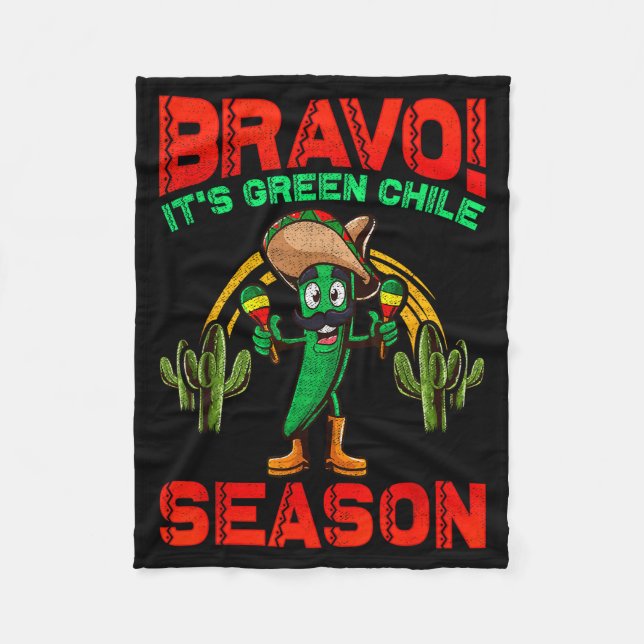 New Mexico Hatch Chile Season Mexican Green Chili  Fleece Blanket (Front)