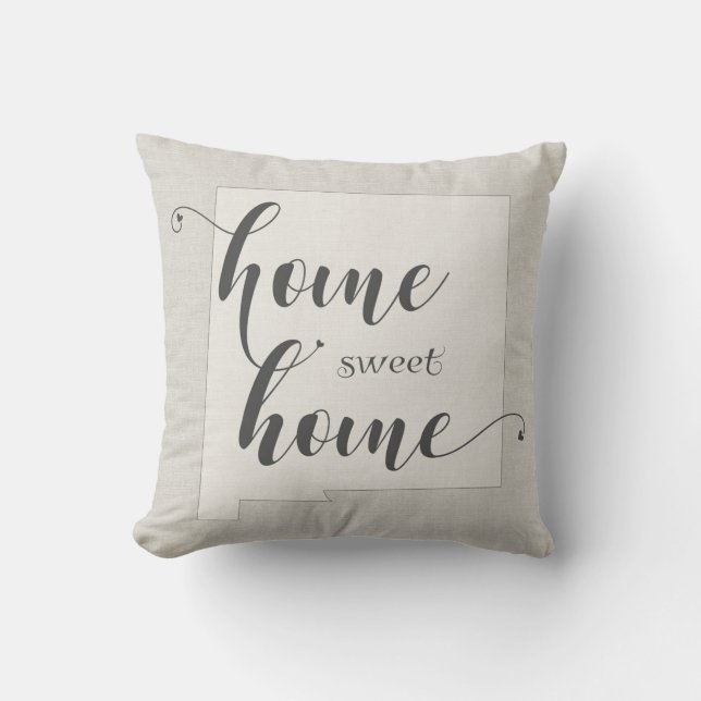 New Mexico - Home Sweet Home burlap-look Cushion (Front)