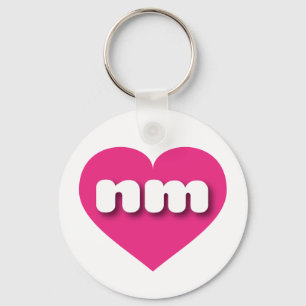 New Mexico hot pink heart - I love nm Key Ring