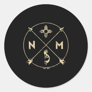 New Mexico Kokopelli  Classic Round Sticker
