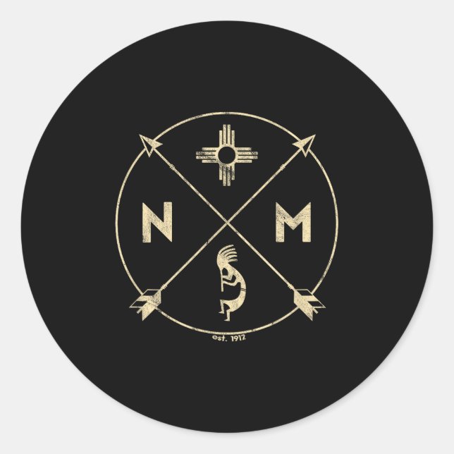 New Mexico Kokopelli  Classic Round Sticker (Front)