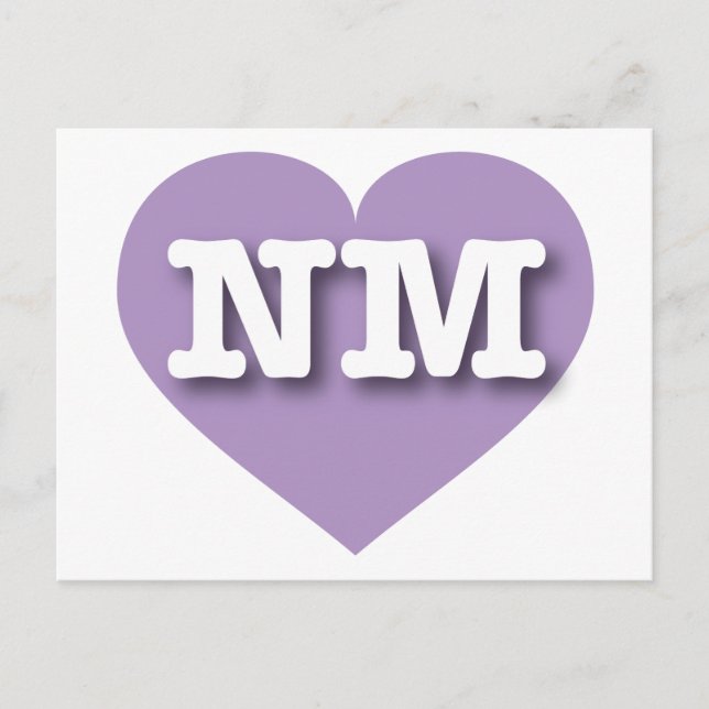New Mexico Lavender Heart - I love NM Postcard (Front)