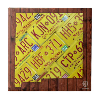 New Mexico License Plate Map Ceramic Tile