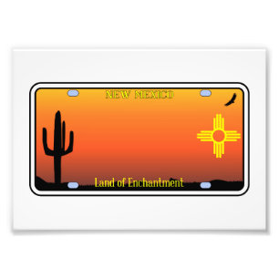 New Mexico License Plate Photo Print