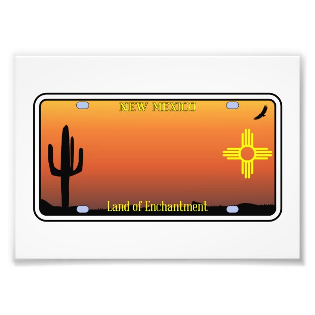 New Mexico License Plate Photo Print (Front)