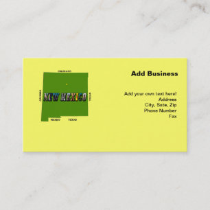 New Mexico Map Outline Photo Text Business Card