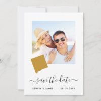New Mexico Map Photo Wedding Save the Date Card