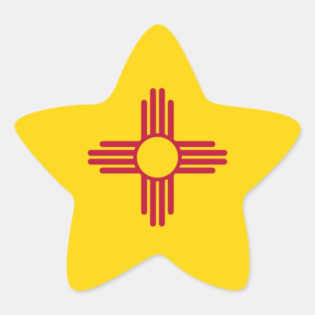 New Mexico/Mexican State Flag (Zia), United States Star Sticker (Front)