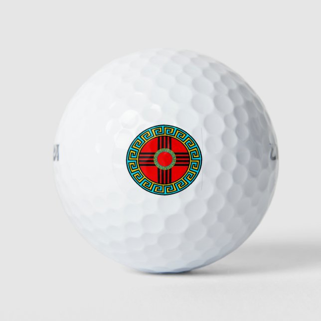 New Mexico Native American Zia Symbol Golf Balls (Front)