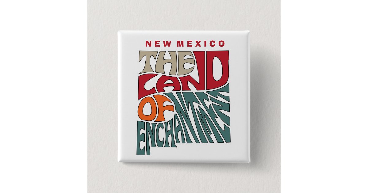 New Mexico Nickname Word Art 15 Cm Square Badge Zazzle