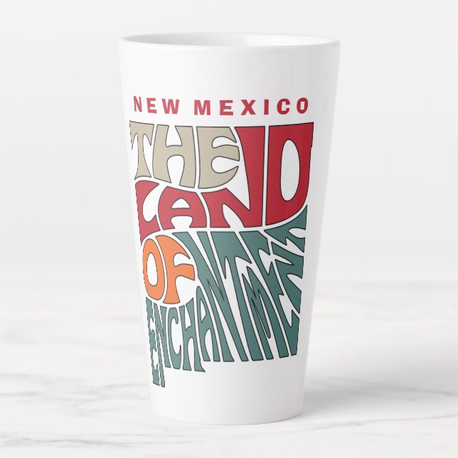 New Mexico Nickname Word Art Latte Mug (Front)