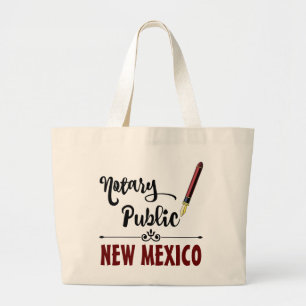 New Mexico Notary Public Ink Pen Large Tote Bag