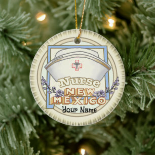 New Mexico Nurse Ceramic Tree Decoration