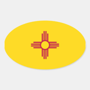 New Mexico Oval Flag Sticker