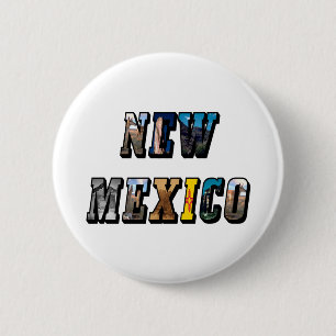 New Mexico Picture Text 6 Cm Round Badge